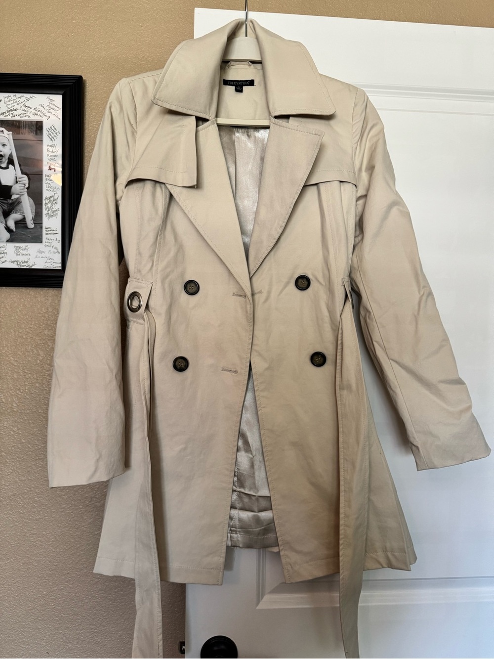 Beige Women’s Trench Coat - Classic Double-Breasted Jacket